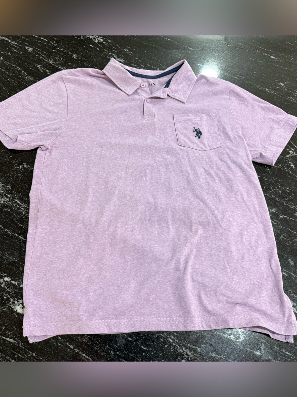 U.S. Polo Assn Polo Shirt Boys XXL 18 Purple Lavender Pocket Logo Short Sleeve